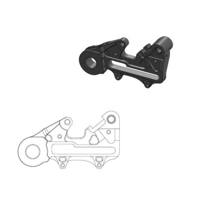 Support arrière KTM Factory 220mm noir (incl adapt axe endur - Moto Master