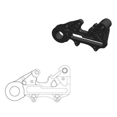 Support arrière KTM/HVA 23 Factory 220mm noir (axe 22mm) - Moto Master