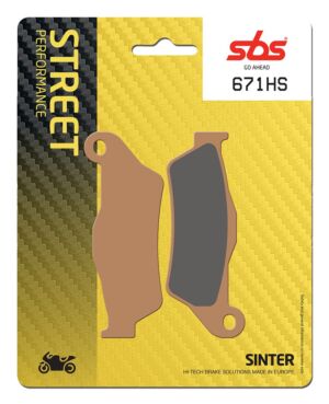 Plaquettes de frein Aprilia MX125 Supermotard TZ Street Sinter - Métal fritté avant - SBS 671 (HS)