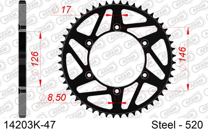 Couronne 47 dents Suzuki DR-Z 400 E K1 BF1111 - AFAM