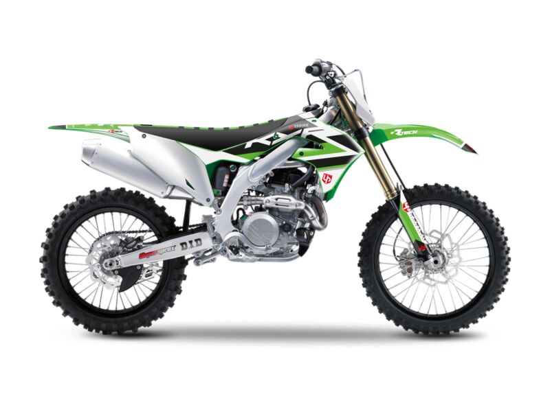 Kit déco motocross Kawasaki KX250 F 2006 2007 2008 – marque UP Design – ROUND Vert