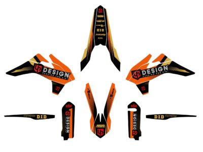 Kit Déco SPIKE KTM EXC / EXC-F (2016) Noir-Orange - UP