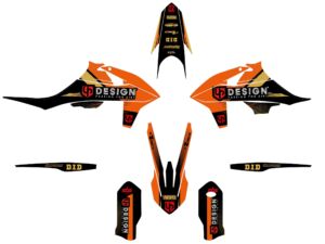 Kit déco moto KTM EXC / EXC-F 150-500 (2020 à 2022) – Noir Orange – UP Design