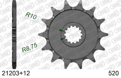 PIGNON #520 SC 21203+12 - Pas 520 - 12 dents - AFAM