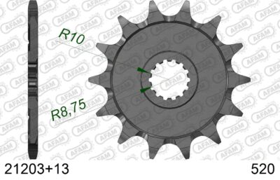 PIGNON #520 SC 21203+13 - Pas 520 - 13 dents - AFAM