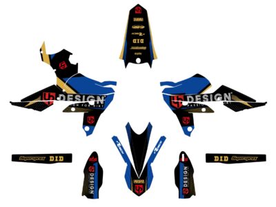 Kit Déco SPIKE YAMAHA YZ 250 F (2014-2018) Noir-Bleu - UP