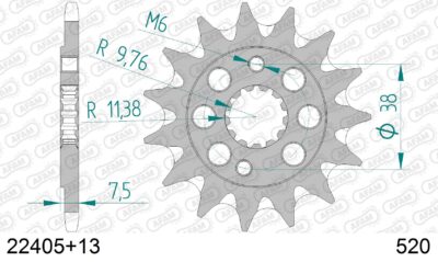 PIGNON #520 SC 22405+13 - Pas 520 - 13 dents - AFAM