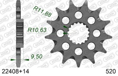 PIGNON #520 SC 22408+14 - Pas 520 - 14 dents - AFAM