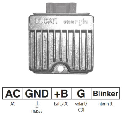 Régulateur 12 V/16 A - Piaggio/Aprilia - Ducati Energia