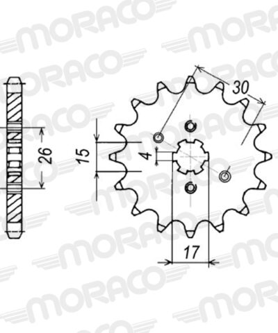 Pignon sortie de boite - Pas 420 - 13 dents - Acier - PA11013 Honda TRX70 G - Supersprox