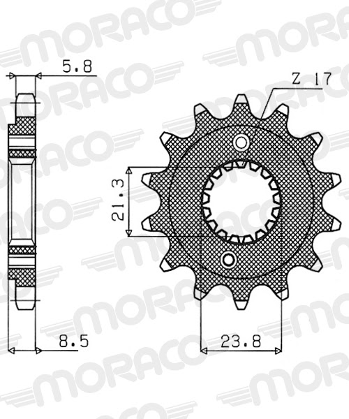 Pignon sortie de boîte  Pas 520 - 13 dents - Acier - PA31413 - Supersprox