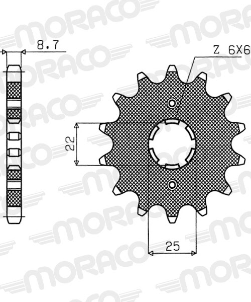 Pignon sortie de boîte  Pas 530 - 15 dents - Acier - PA40015 - Supersprox