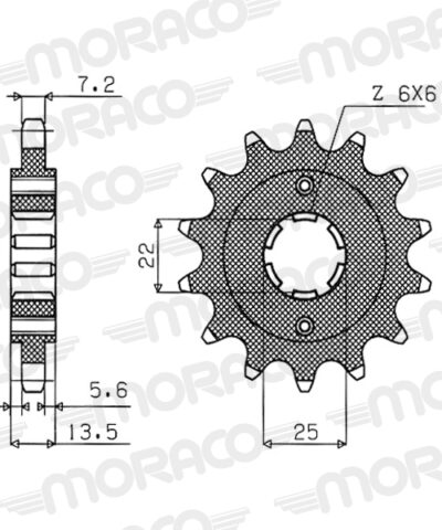 Pignon sortie de boite - Pas 525 - 16 dents - Acier - PA50616 Honda VT600 C Shadow J PC21 - Supersprox