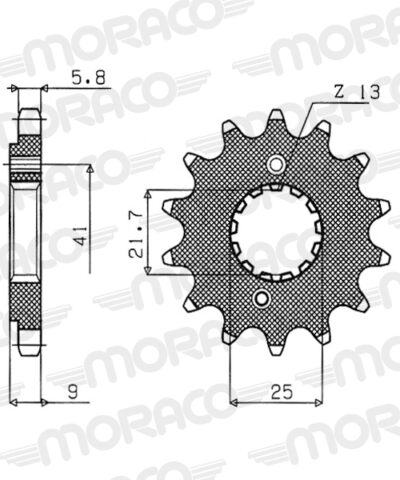 Pignon sortie de boite - Pas 520 - 13 dents - Acier - PA51013 - Supersprox