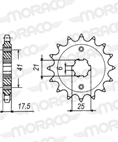 Pignon sortie de boite - Pas 525 - 15 dents - Acier - PA51315 Honda GB500 Clubman K PC16 - Supersprox