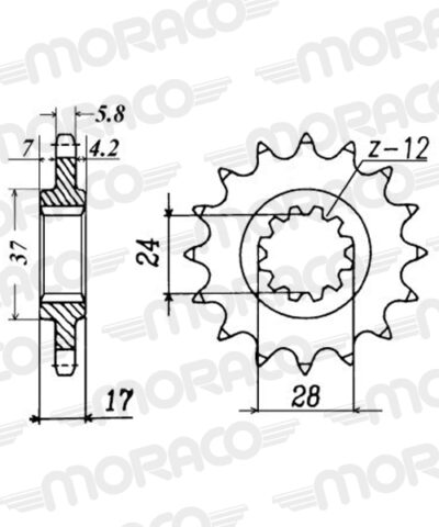 Pignon sortie de boite - Pas 520 - 15 dents - Acier - PA51615 Honda CBR600 F M PC25 - Supersprox