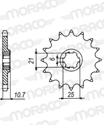 Pignon sortie de boite - Pas 630 - 15 dents - Acier - PA60015 Honda CB750 K7 CB750K - Supersprox