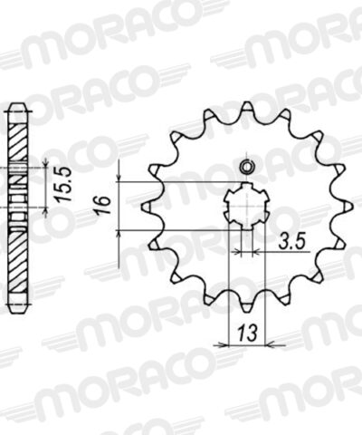 Pignon sortie de boite - Pas 428 - 13 dents - Acier - PB10213 Yamaha DT80 MX-S 5T8 - Supersprox