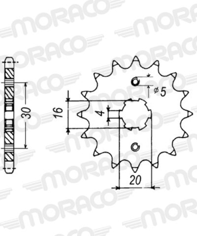 Pignon sortie de boite - Pas 428 - 13 dents - Acier - PB20713 Beta RR125 Motard - Supersprox