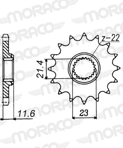 Pignon sortie de boîte  Pas 520 - 13 dents - Acier - PB30713 - Supersprox