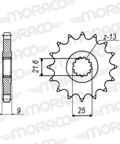 Pignon sortie de boite - Pas 428 - 19 dents - Acier - PB40019 Yamaha FZR400 RR, Exup 3BF 3TJ 4DX - Supersprox