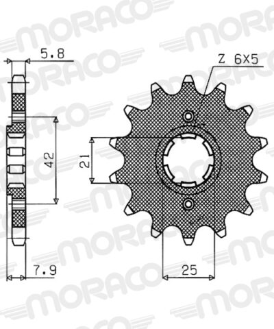 Pignon sortie de boite - Pas 520 - 14 dents - Acier - PB50214 Yamaha TT350 3GJ - Supersprox