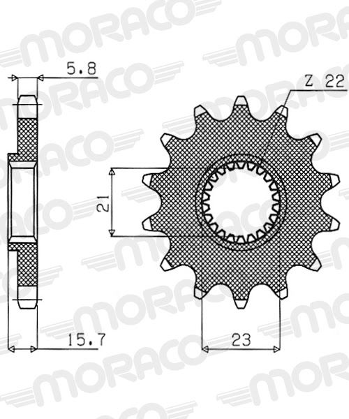 Pignon sortie de boîte  Pas 520 - 14 dents - Acier - PB50414 - Supersprox