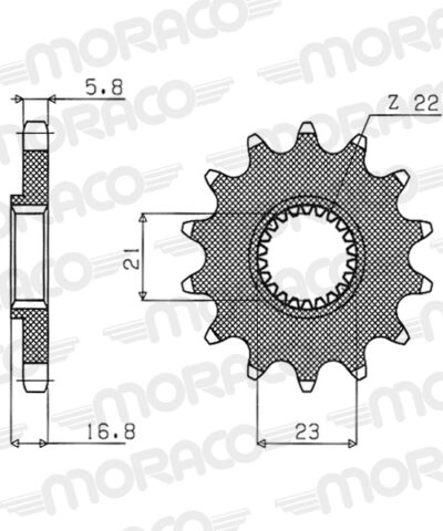 Pignon sortie de boite - Pas 520 - 15 dents - Acier - PB50615 - Supersprox