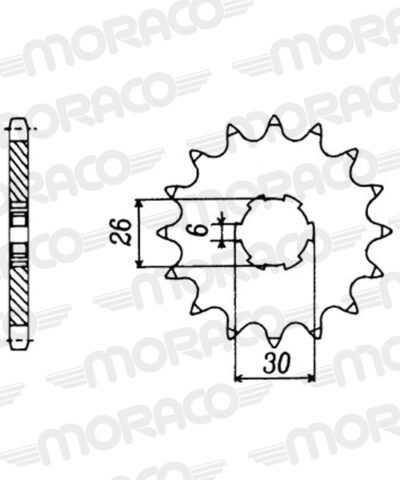 Pignon sortie de boite - Pas 530 - 17 dents - Acier - PB60017 Yamaha XS650 /SE 3L1 447 - Supersprox