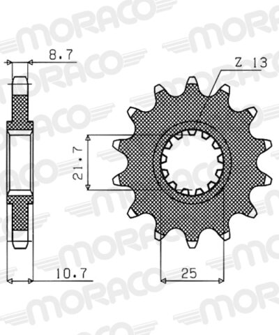 Pignon sortie de boite - Pas 530 - 17 dents - Acier - PB60217 Yamaha FZ750 1TV - Supersprox