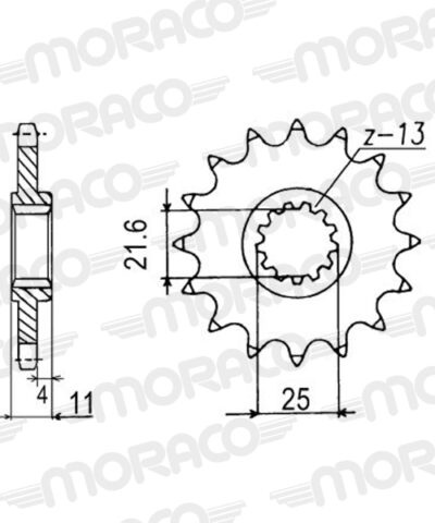 Pignon sortie de boite - Pas 520 - 17 dents - Acier - PB60317 Yamaha FZR1000 Exup 530 3LE - Supersprox