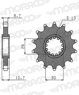 Pignon sortie de boîte Yamaha FJ1100, FJ1200, FZ1, MT-01, XJR1300, YZF1000 R1 (1983–2017) – Supersprox PB80117 – 17 dents – Pas 530