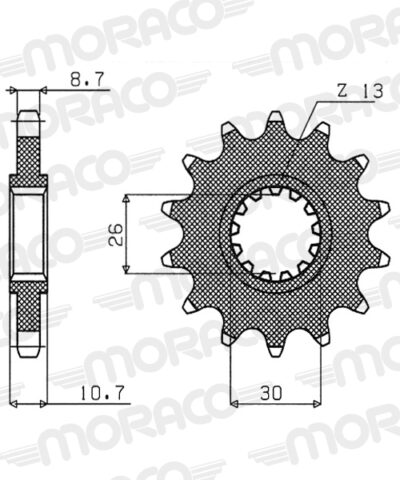 Pignon sortie de boite - Pas 530 - 18 dents - Acier - PB80118 Yamaha XJR1300 RP06 - Supersprox