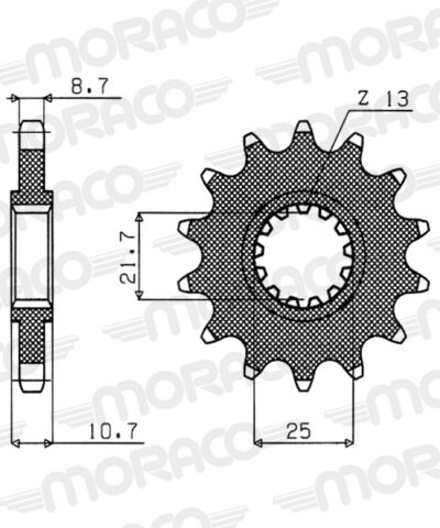 Pignon sortie de boite - Pas 532 - 17 dents - Acier - PB80217 Yamaha FZR1000 Exup 532 3LE - Supersprox