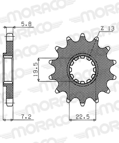 Pignon sortie de boite - Pas 520 - 14 dents - Acier - PC40114 Suzuki DR250 S D SG42A - Supersprox