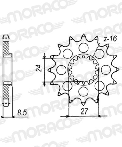 Pignon sortie de boite - Pas 520 - 17 dents - Acier - PC90217 Suzuki GSX-R 1000 K9 CY1111;CY1112;CY2111 - Supersprox