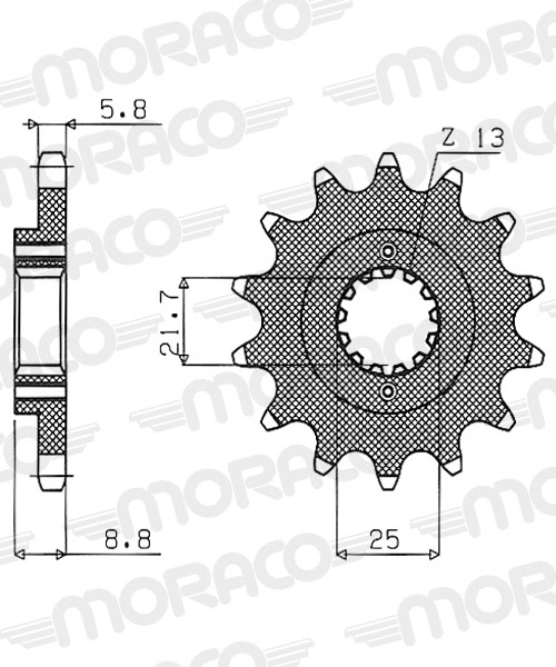 Pignon sortie de boîte  Pas 520 - 14 dents - Acier - PE50114 - Supersprox