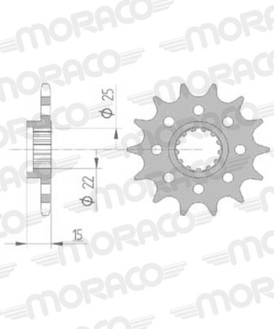 Pignon sortie de boite - Pas 520 - 15 dents - Acier - PE50915 Kawasaki ZX-6R 600 1H ZX600J - Supersprox