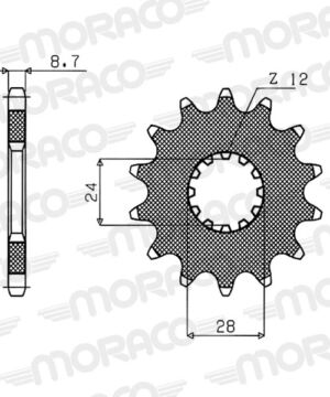 Pignon sortie de boîte Kawasaki GPZ900 / ZZR1100 / ZZR1200 / ZZR1400 (1984–2020) – Supersprox PE60117
