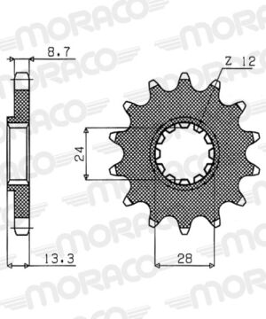 Pignon sortie de boîte Kawasaki Z1000 & GPZ1100 (1979–1987) – Supersprox PE80115 – 15 dents – Pas 630