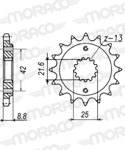 Pignon sortie de boite - Pas 520 - 14 dents - Acier - PI40214 Kawasaki Eliminator 500 - Supersprox