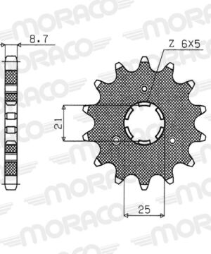 Pignon sortie de boîte Yamaha XS250 / XS360 1977-1980 – Supersprox PK30115 – Acier 15 dents Pas 530