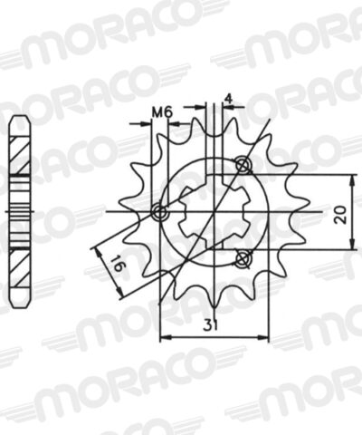 Pignon sortie de boite - Pas 428 - 15 dents - Acier - PL20015 - Supersprox