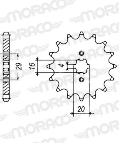 Pignon sortie de boite - Pas 428 - 16 dents - Acier - PL20116 Suzuki RG125 F N NF13B - Supersprox