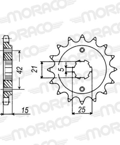 Pignon sortie de boite - Pas 530 - 15 dents - Acier - PN50015 Ducati 500 Pantah Sports DM500SL - Supersprox