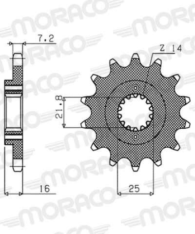 Pignon sortie de boite - Pas 525 - 14 dents - Acier - PN60814 Ducati 749 H500 - Supersprox