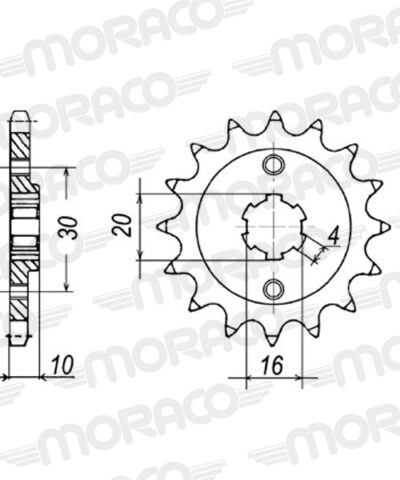 Pignon sortie de boite - Pas 520 - 13 dents - Acier - PQ20013 Husqvarna SM125 - Supersprox