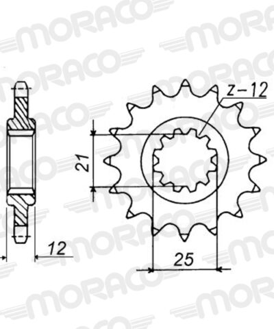 Pignon sortie de boite - Pas 520 - 14 dents - Acier - PQ30214 Husaberg FC600 (Motocross) - Supersprox