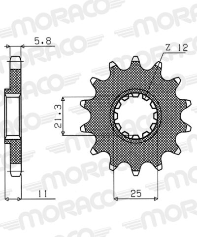 Pignon sortie de boite - Pas 520 - 12 dents - Acier - PQ50012 Husqvarna TC250 A200AA - Supersprox