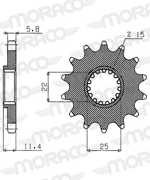 Pignon sortie de boîte  Pas 520 - 13 dents - Acier - PR30313 - Supersprox